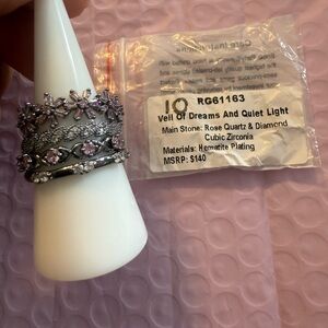 Rose Quartz & Diamond Hematite Plating-Delicates Veil of dreams and quiet light